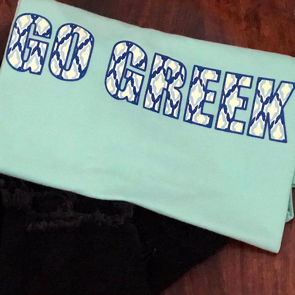 "Go Greek" Comfort Colors Tank Teal